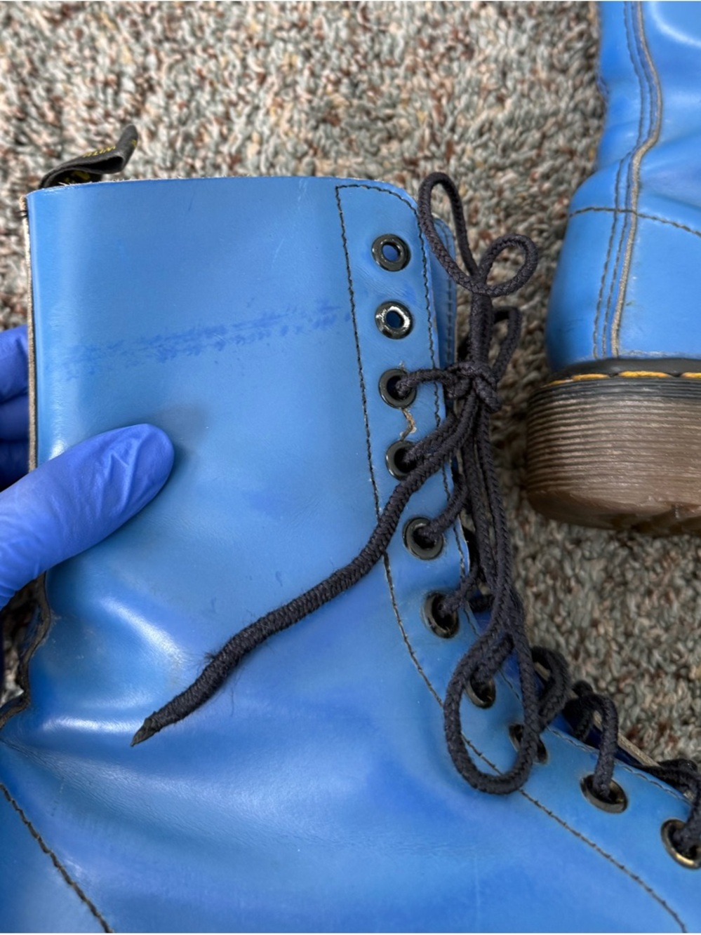Vintage Dr Martens Made in England Blue Leather boots - Picture 17 of 17